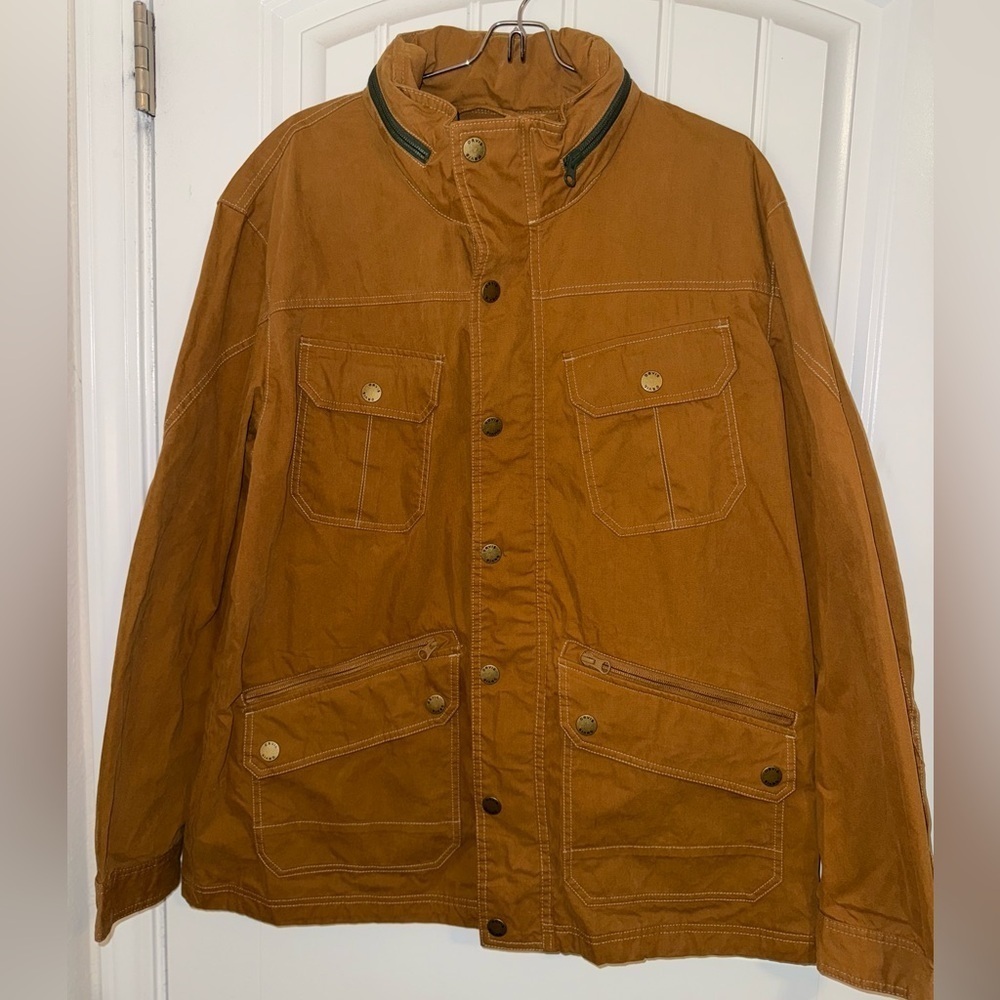 Orvis Brown Field Military Jacket with Sturdy Canvas